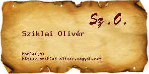 Sziklai Olivér névjegykártya